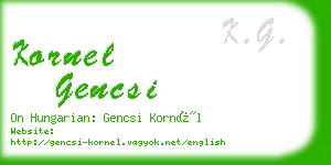 kornel gencsi business card